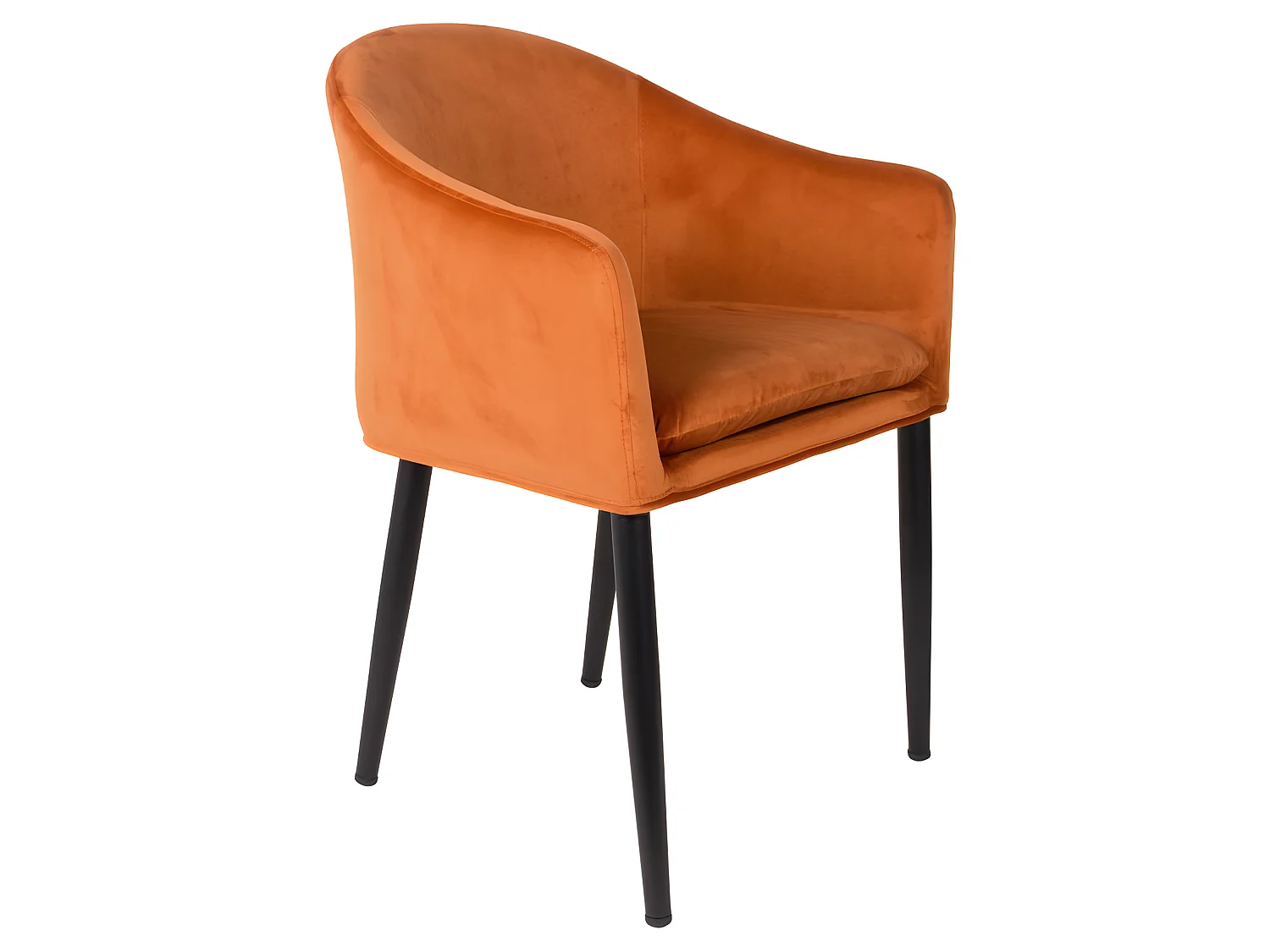 Catelyn - Fauteuil de table design en velours - Orange