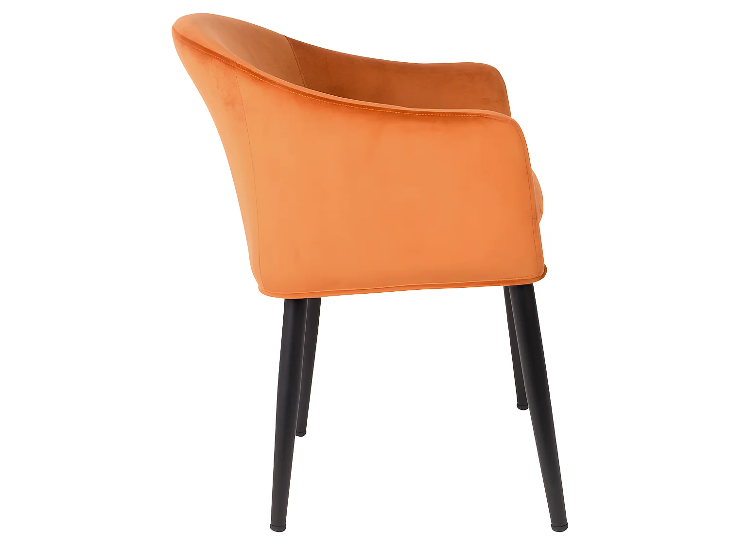 Catelyn - Fauteuil de table design en velours - Orange