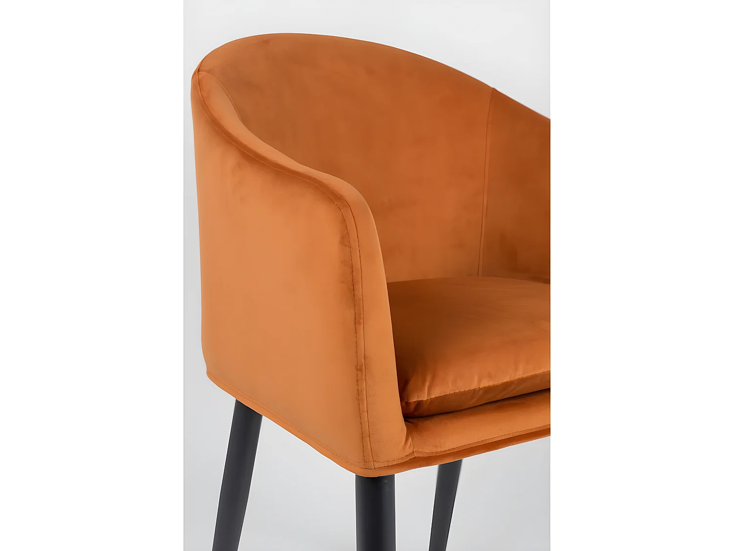 Catelyn - Fauteuil de table design en velours - Orange