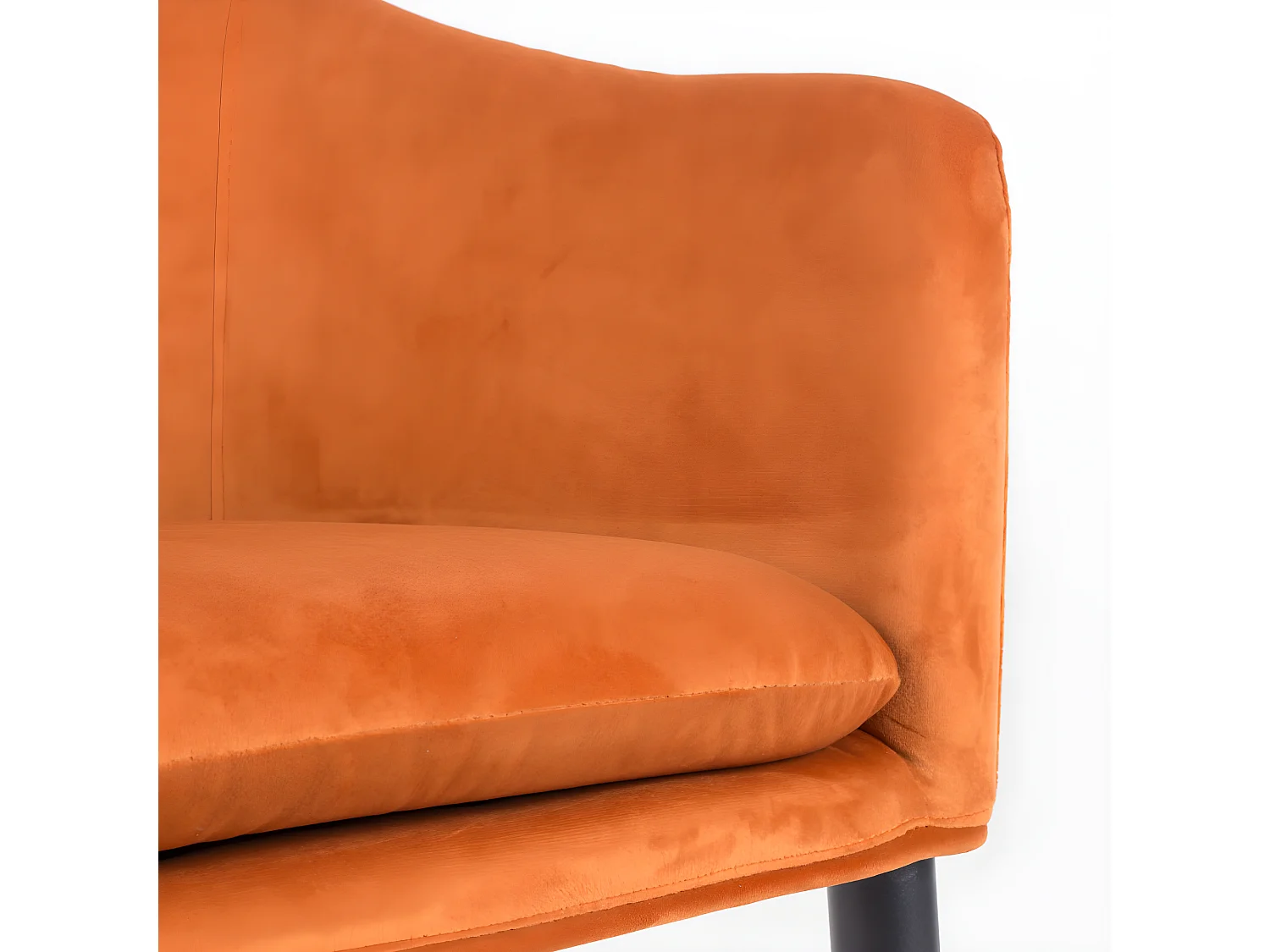 Catelyn - Fauteuil de table design en velours - Orange