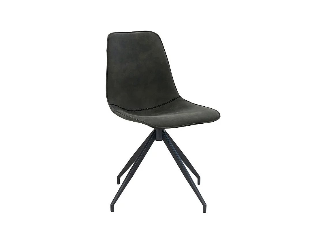 Monaco - Lot de 2 chaises en tissu et métal - Gris anthracite