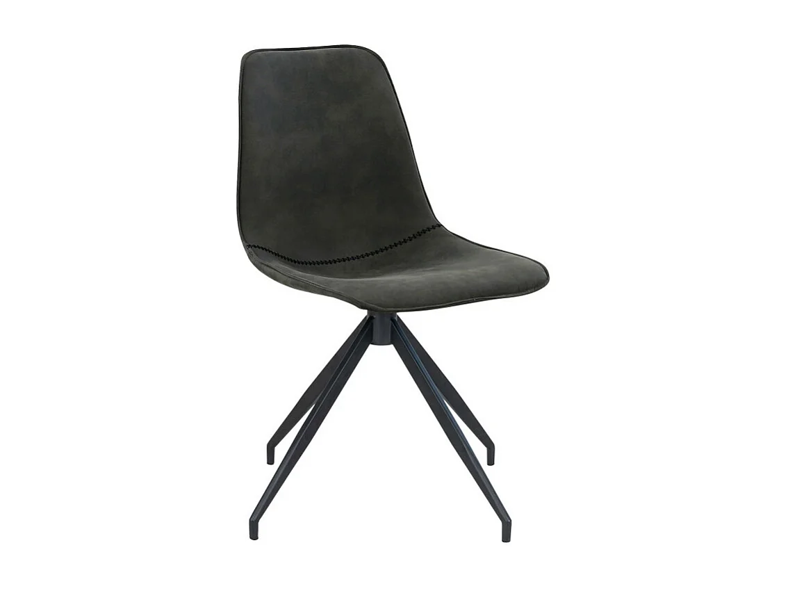 Monaco - Lot de 2 chaises en tissu et métal - Gris anthracite