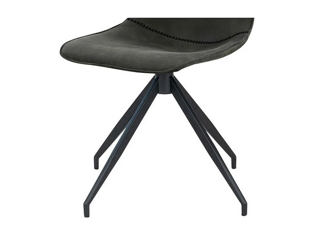 Monaco - Lot de 2 chaises en tissu et métal - Gris anthracite