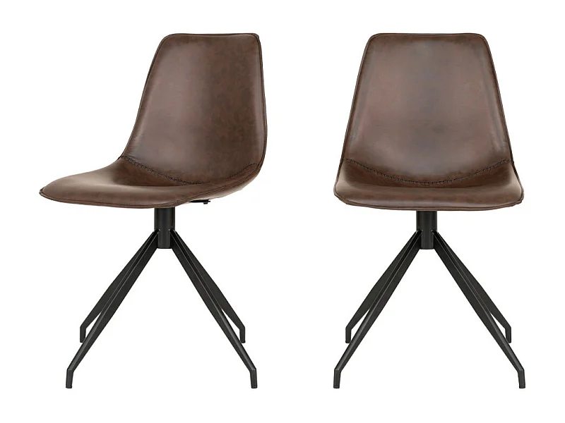 Monaco eetkamerstoel PU kunstleer bruin.