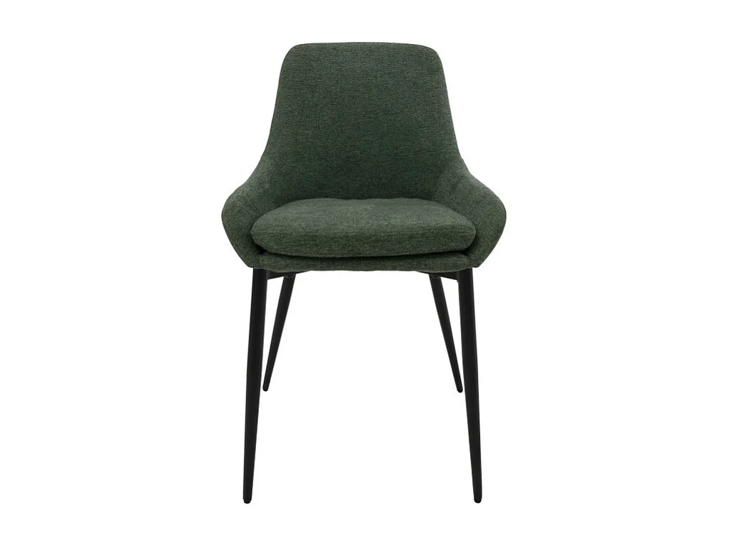 Liv - Lot de 2 chaises en tissu et métal - Vert sapin