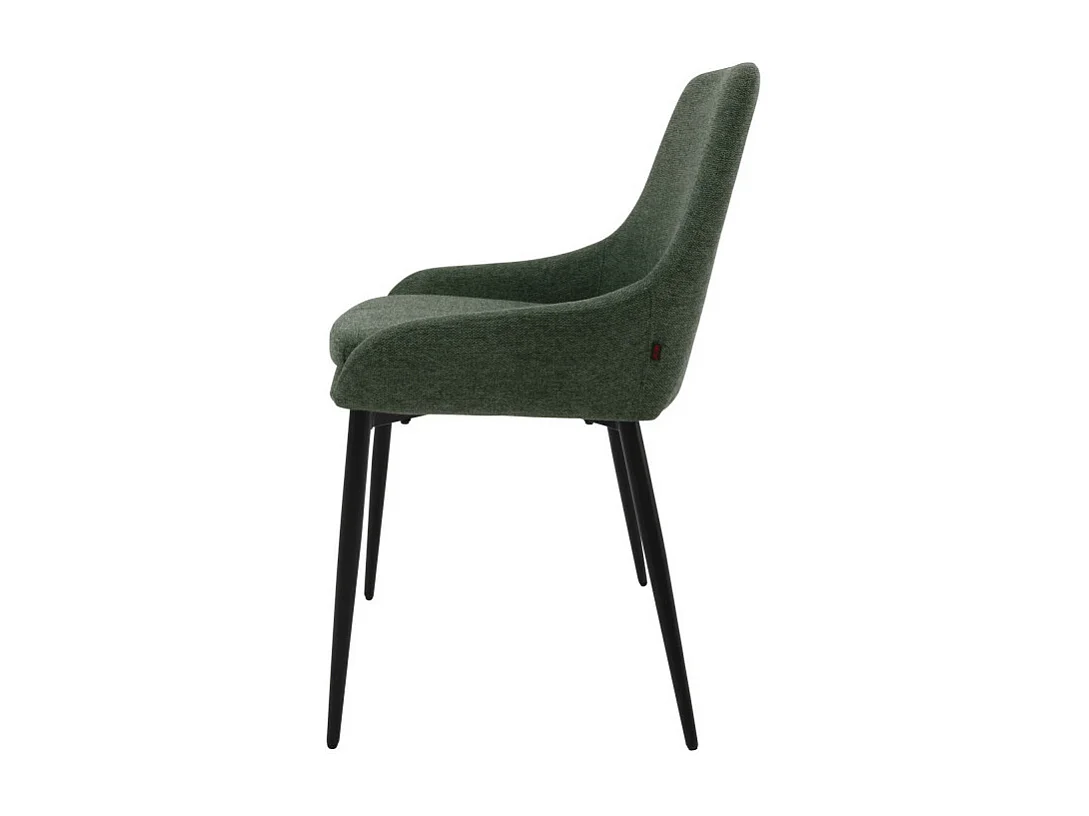 Liv - Lot de 2 chaises en tissu et métal - Vert sapin