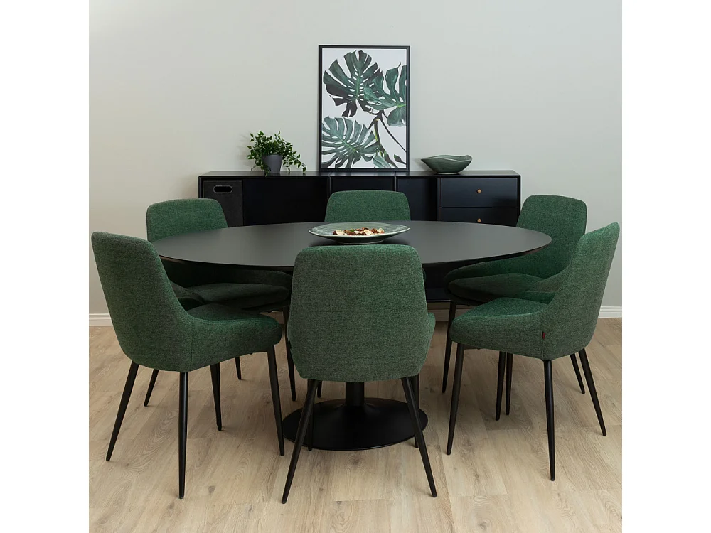 Liv - Lot de 2 chaises en tissu et métal - Vert sapin