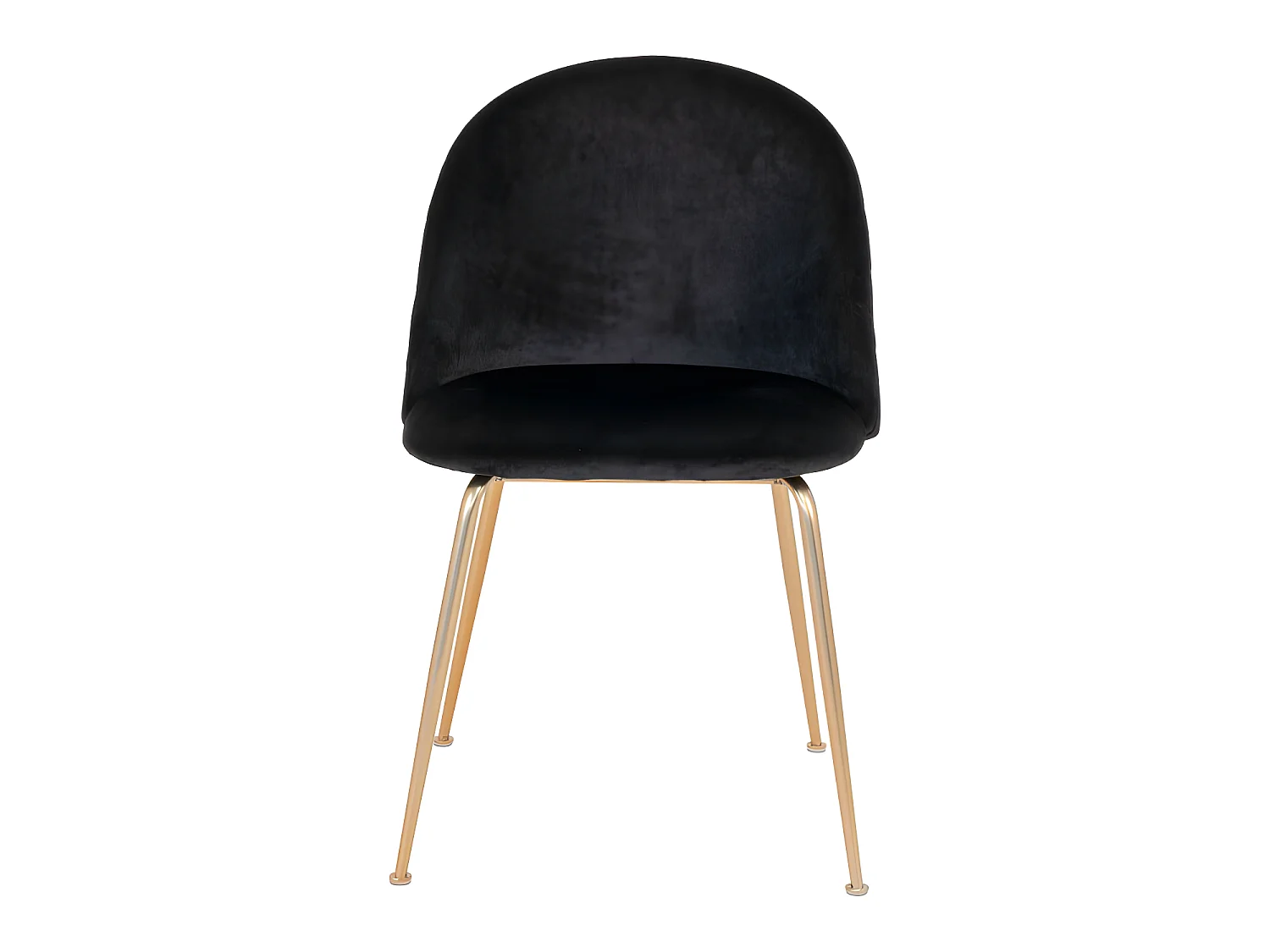 Geneve - Lot de 2 chaises en velours et pieds dorés - Noir