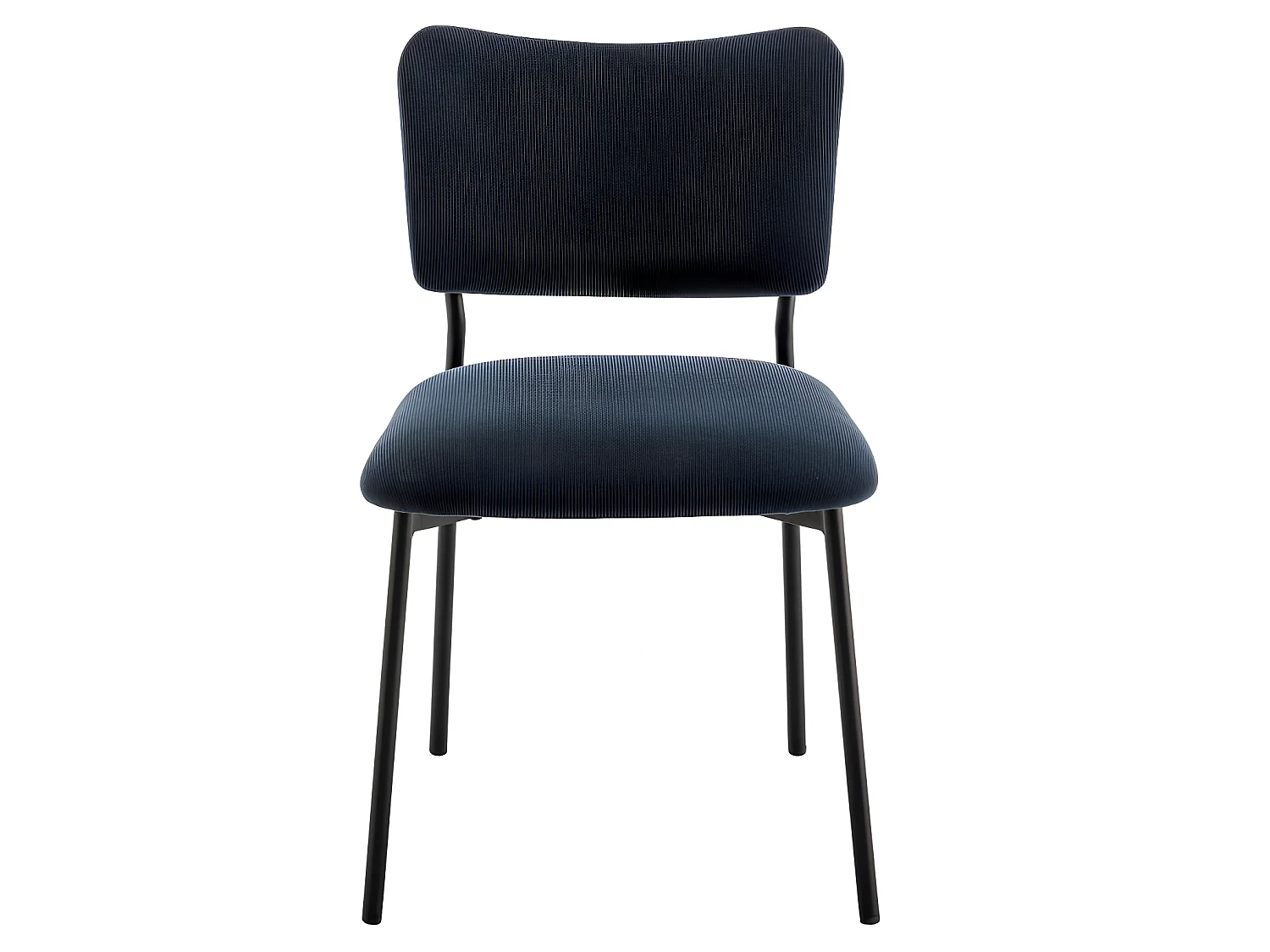 Vander - Lot de 2 chaises en velours côtelé et métal - Ardoise