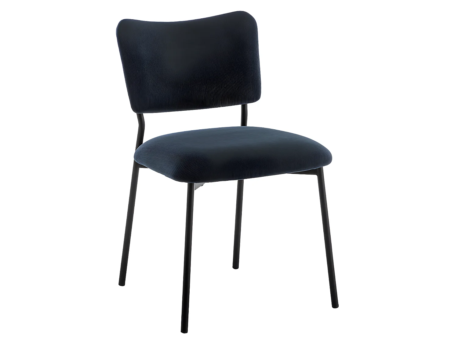 Vander - Lot de 2 chaises en velours côtelé et métal - Ardoise