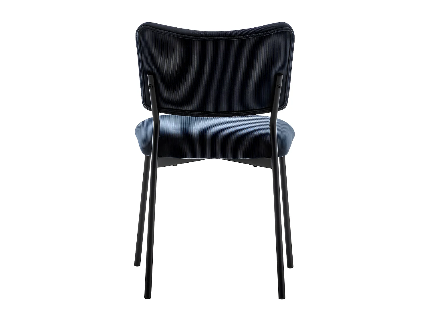 Vander - Lot de 2 chaises en velours côtelé et métal - Ardoise