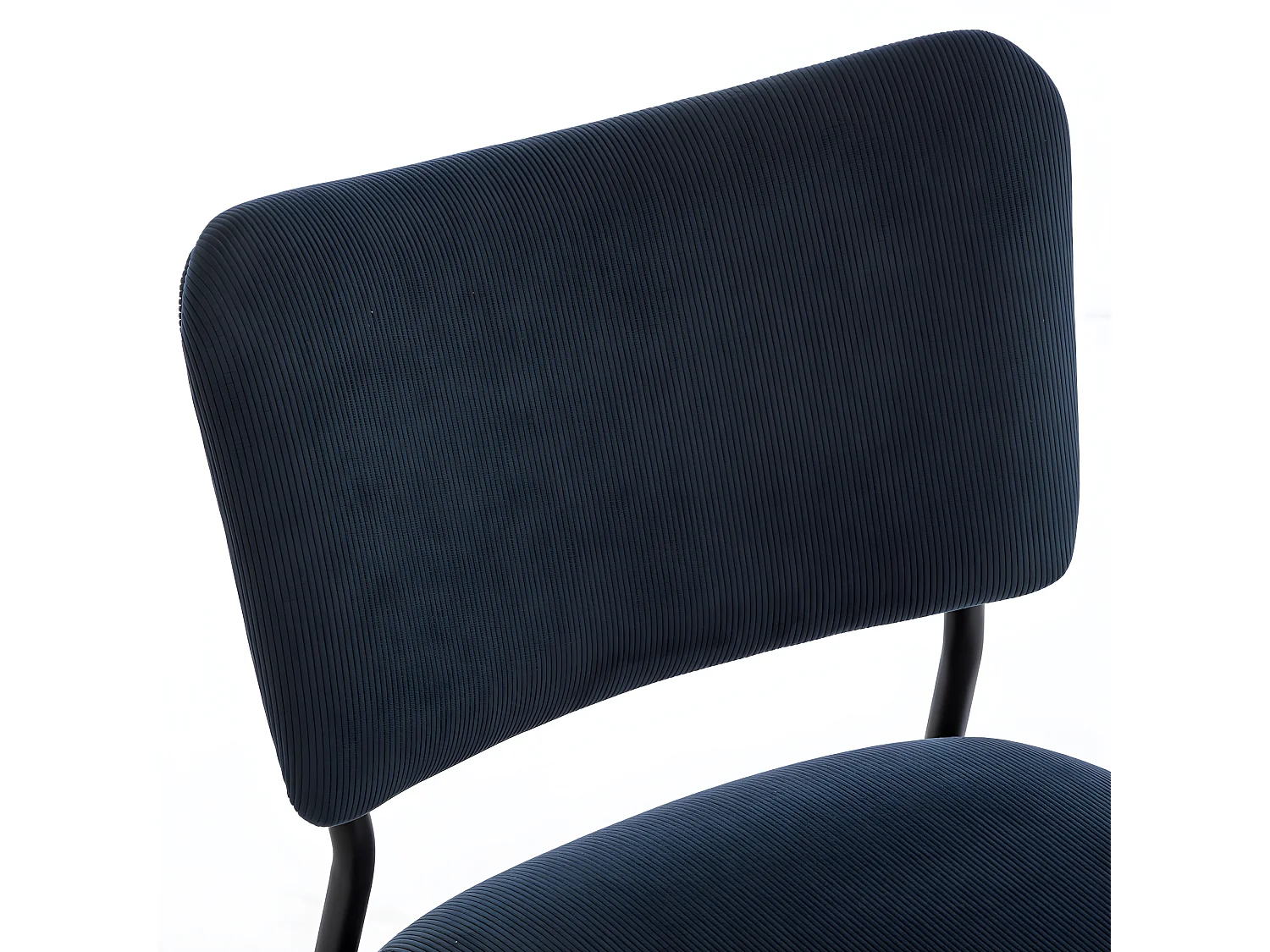 Vander - Lot de 2 chaises en velours côtelé et métal - Ardoise