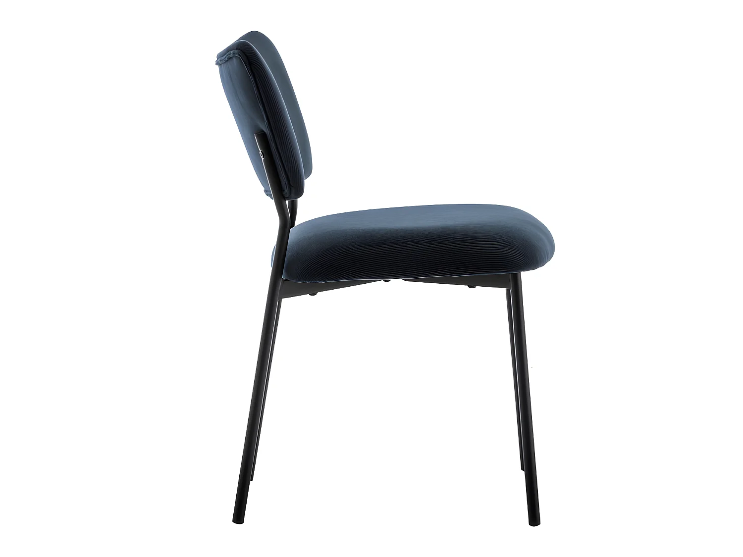 Vander - Lot de 2 chaises en velours côtelé et métal - Ardoise