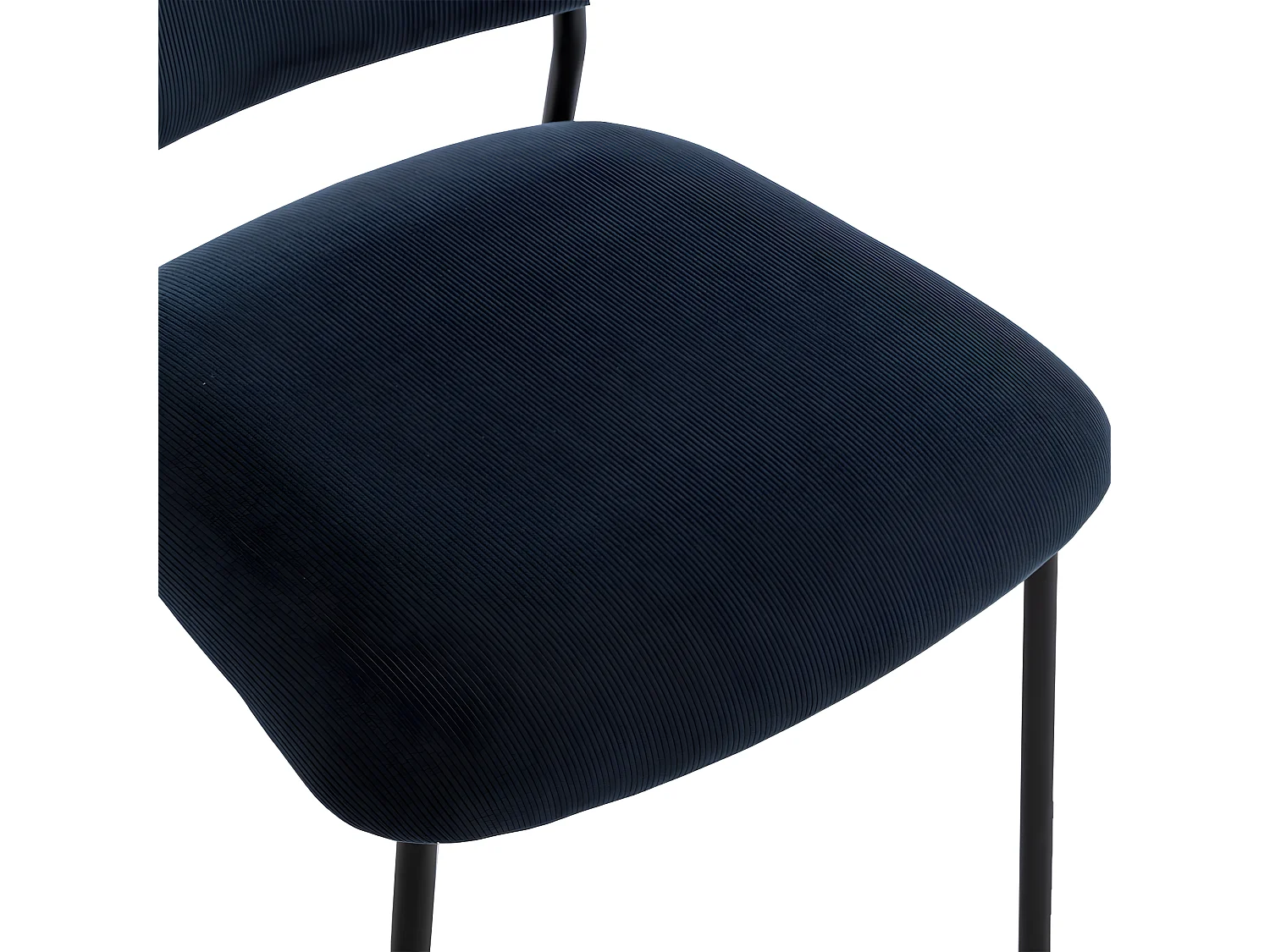 Vander - Lot de 2 chaises en velours côtelé et métal - Ardoise