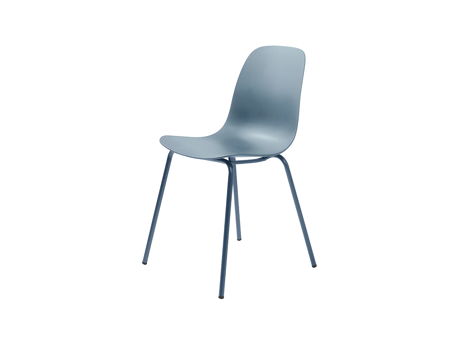 Hel - Lot de 4 chaises en plastique et métal - Bleu