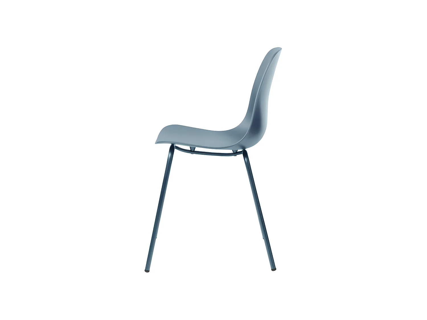 Hel - Lot de 4 chaises en plastique et métal - Bleu