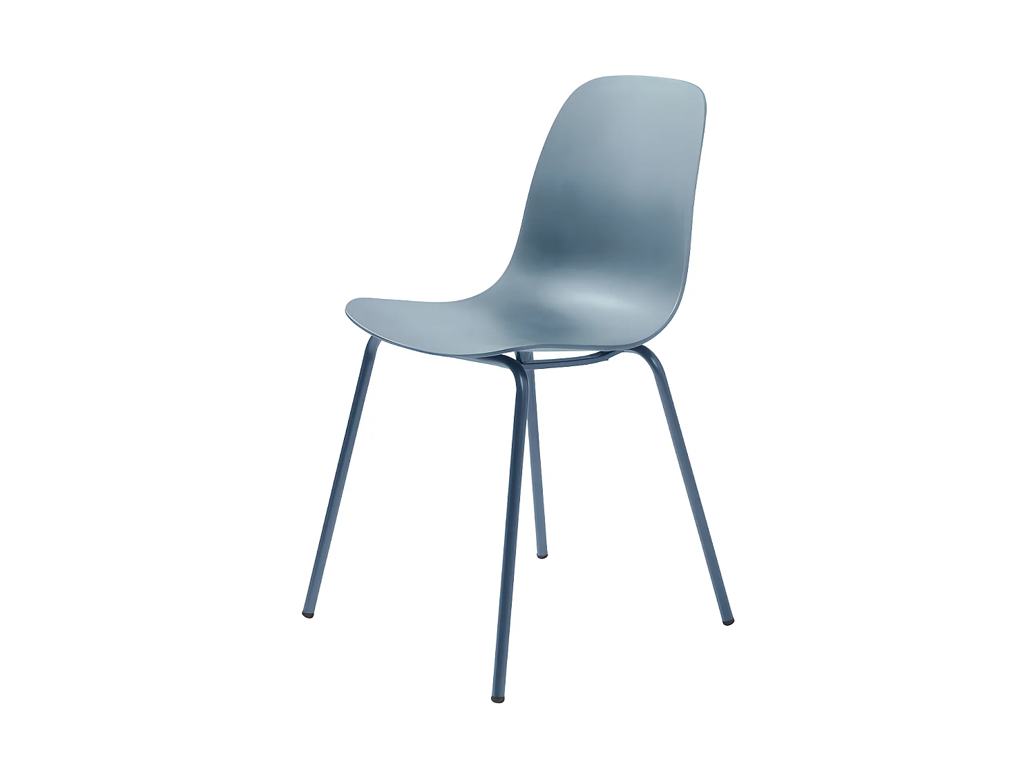 Hel - Lot de 4 chaises en plastique et métal - Bleu