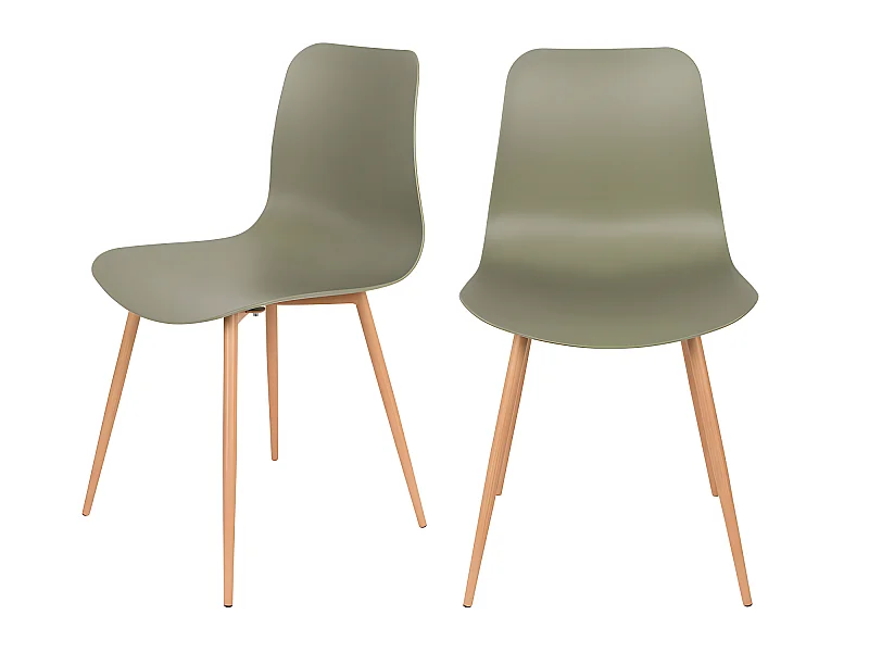 Leon - Lot de 2 chaises en résine - Vert