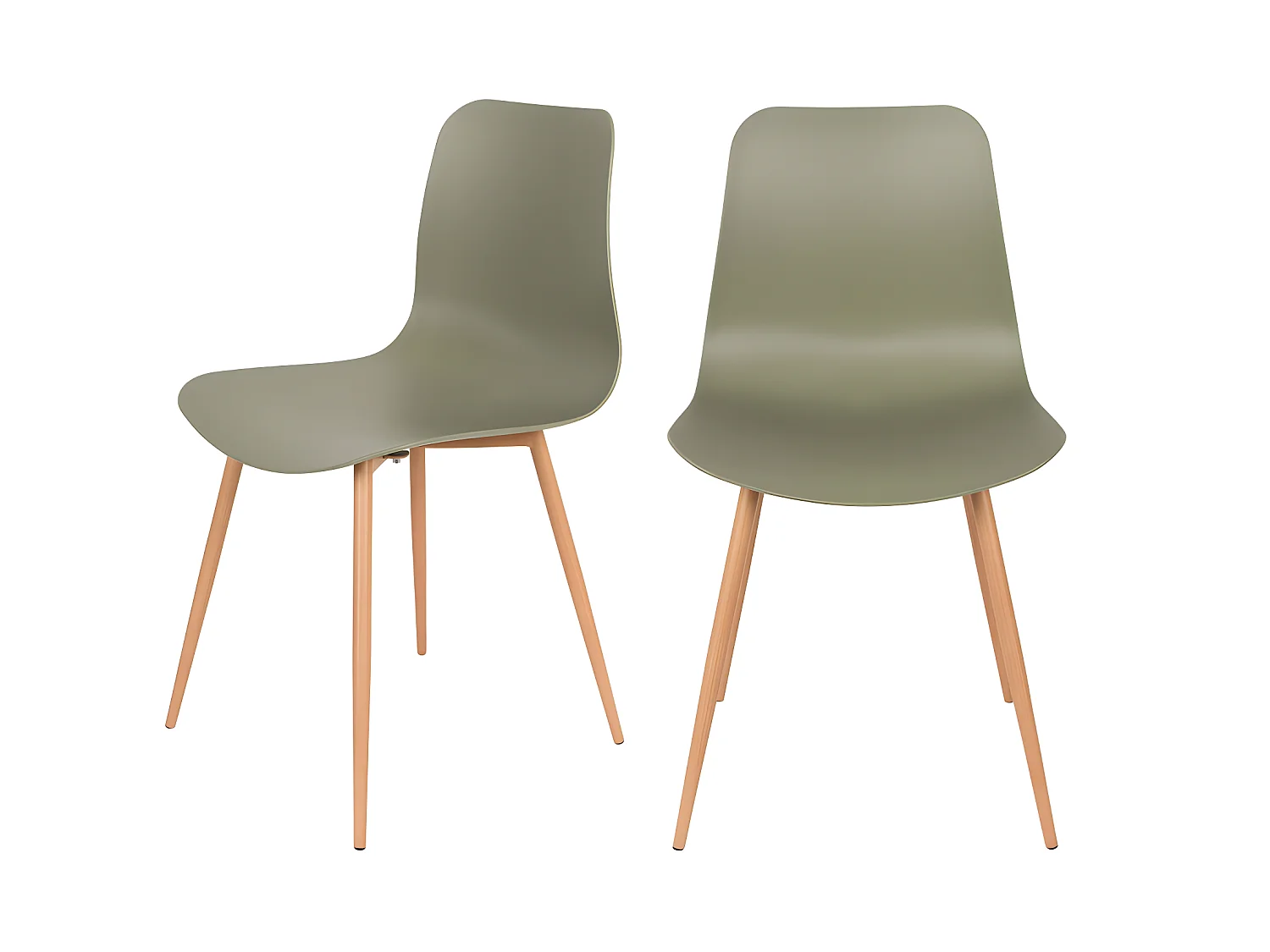 Leon - Lot de 2 chaises en résine - Vert