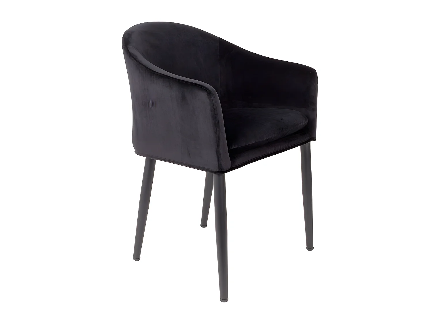 Catelyn - Fauteuil de table design en velours - Noir