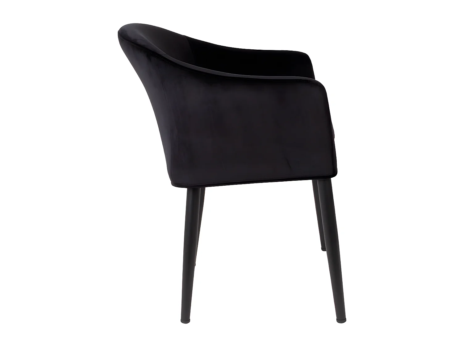 Catelyn - Fauteuil de table design en velours - Noir