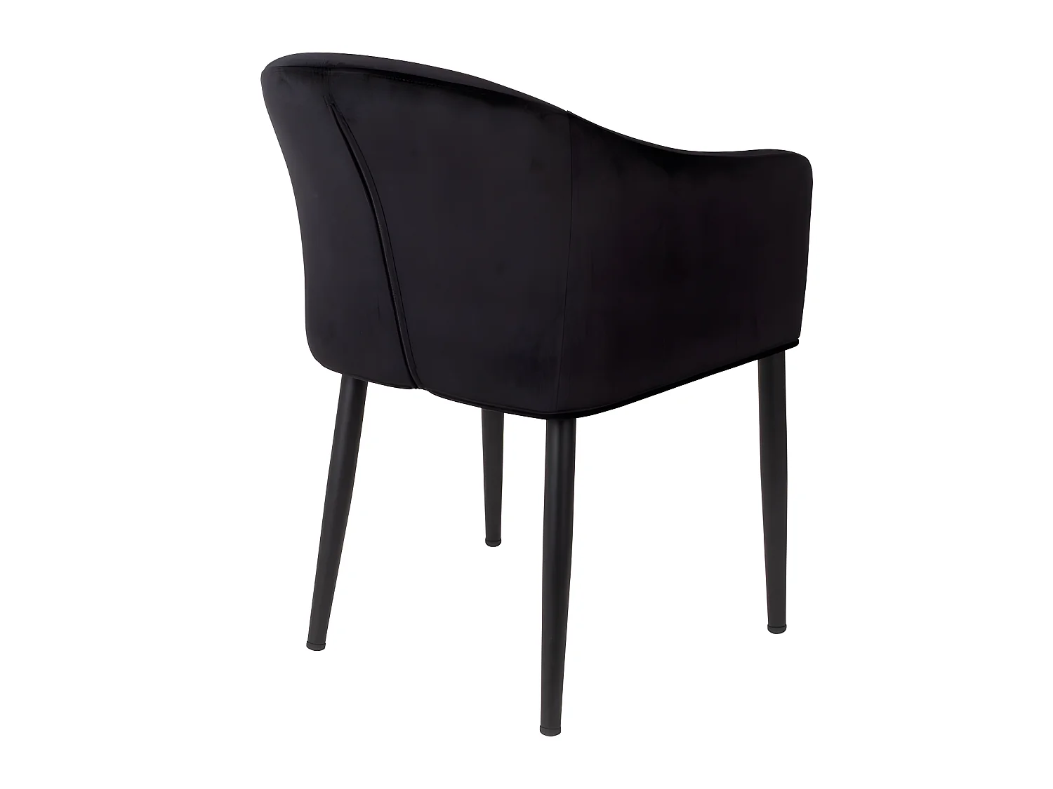 Catelyn - Fauteuil de table design en velours - Noir