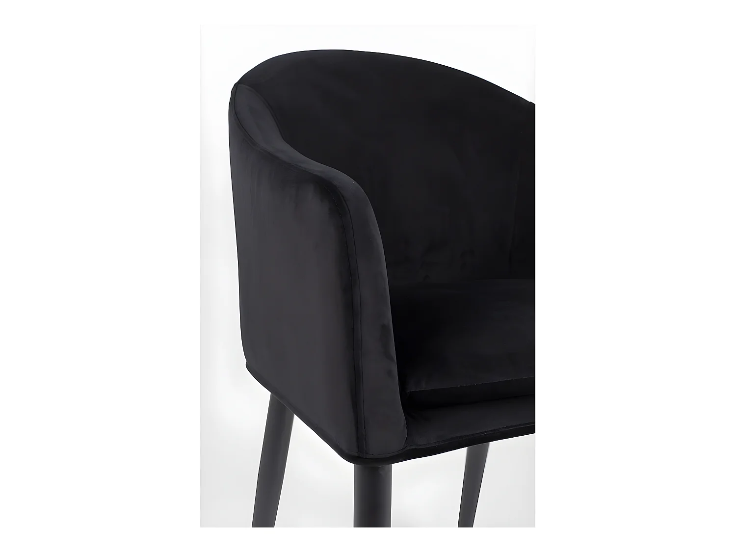 Catelyn - Fauteuil de table design en velours - Noir