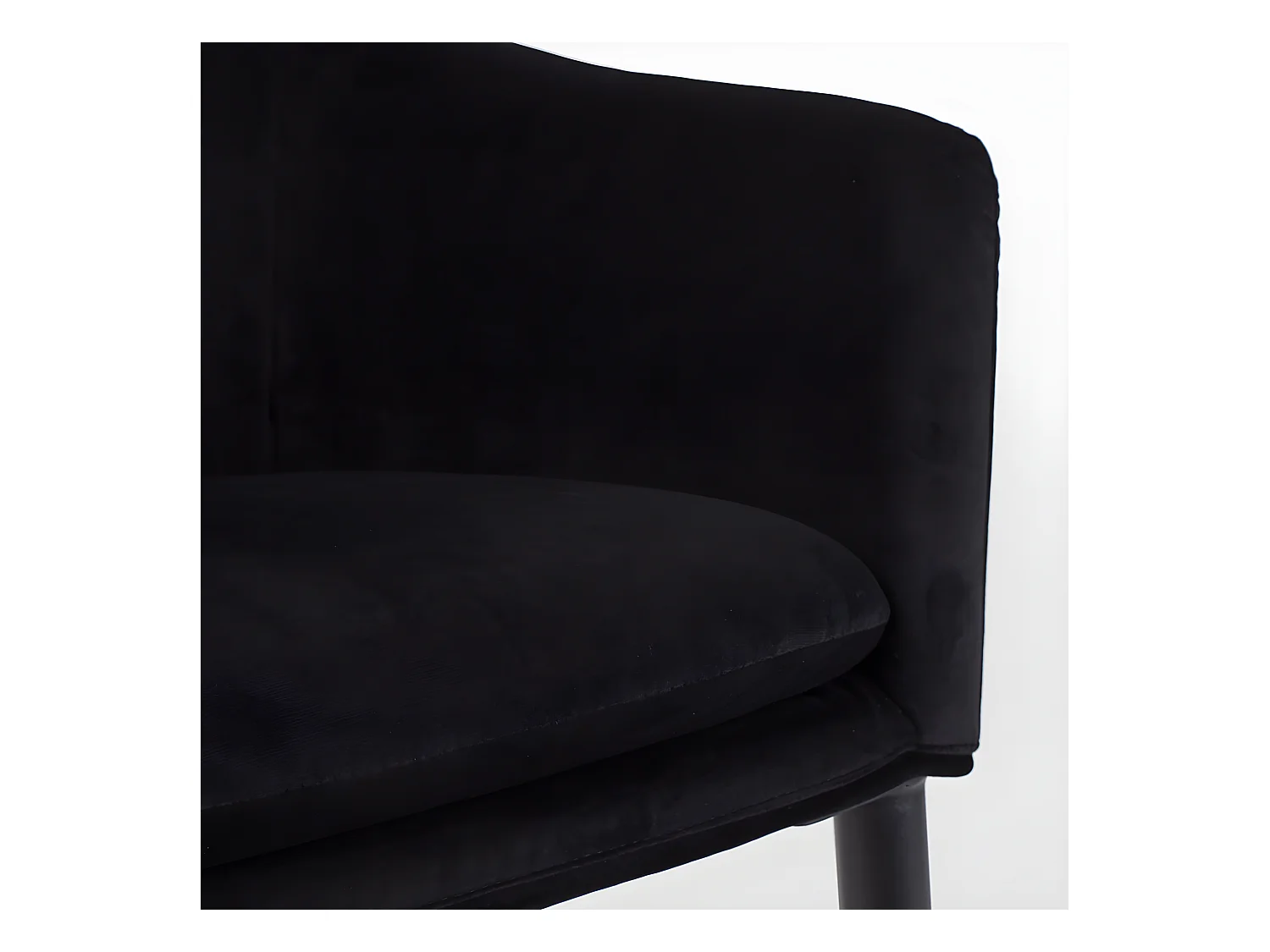 Catelyn - Fauteuil de table design en velours - Noir