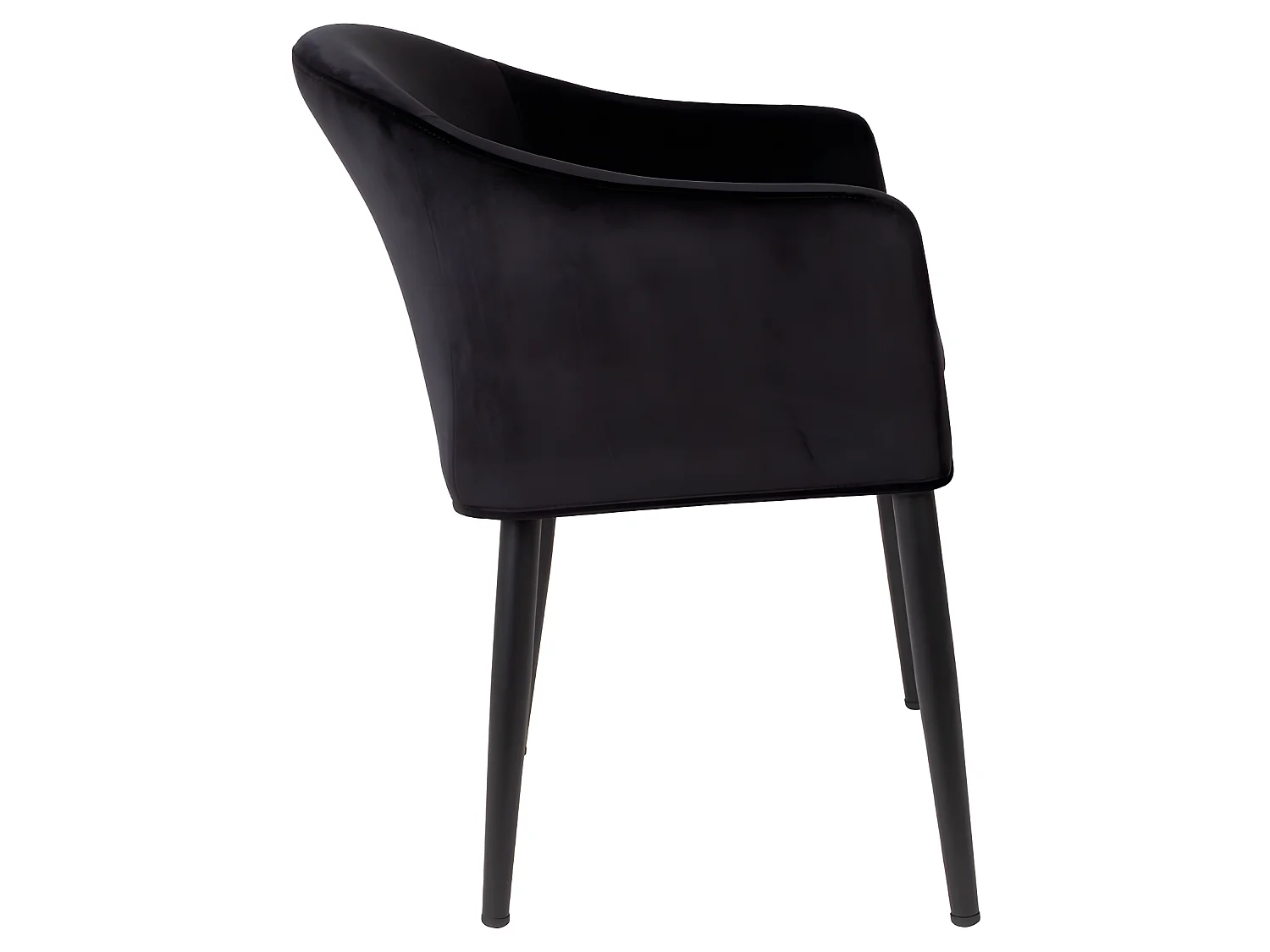 Catelyn - Fauteuil de table design en velours - Noir