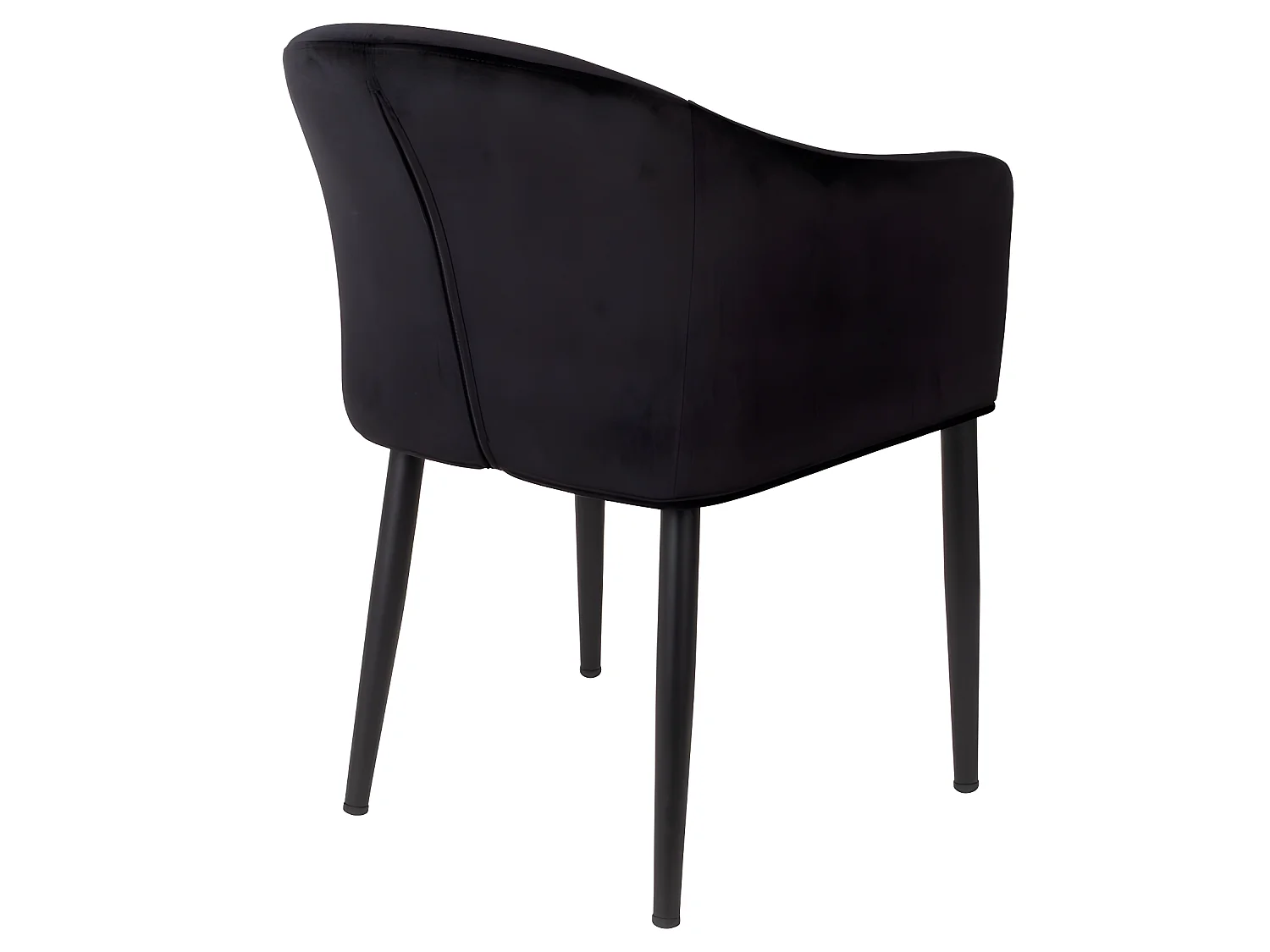 Catelyn - Fauteuil de table design en velours - Noir