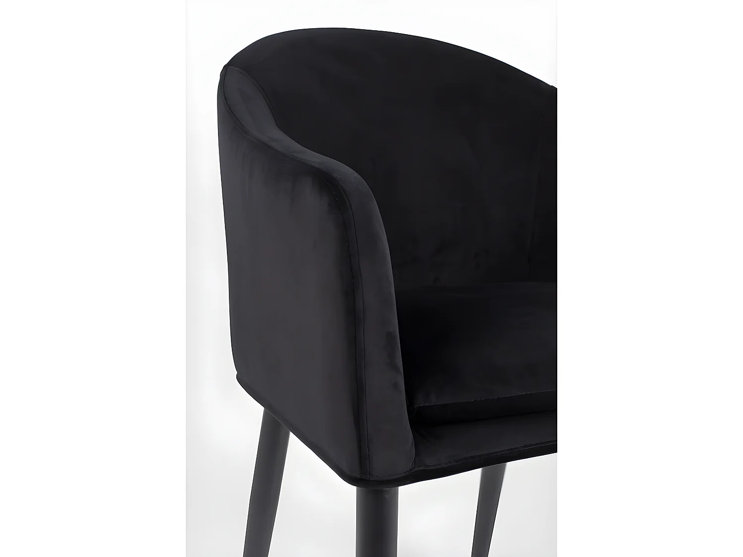 Catelyn - Fauteuil de table design en velours - Noir
