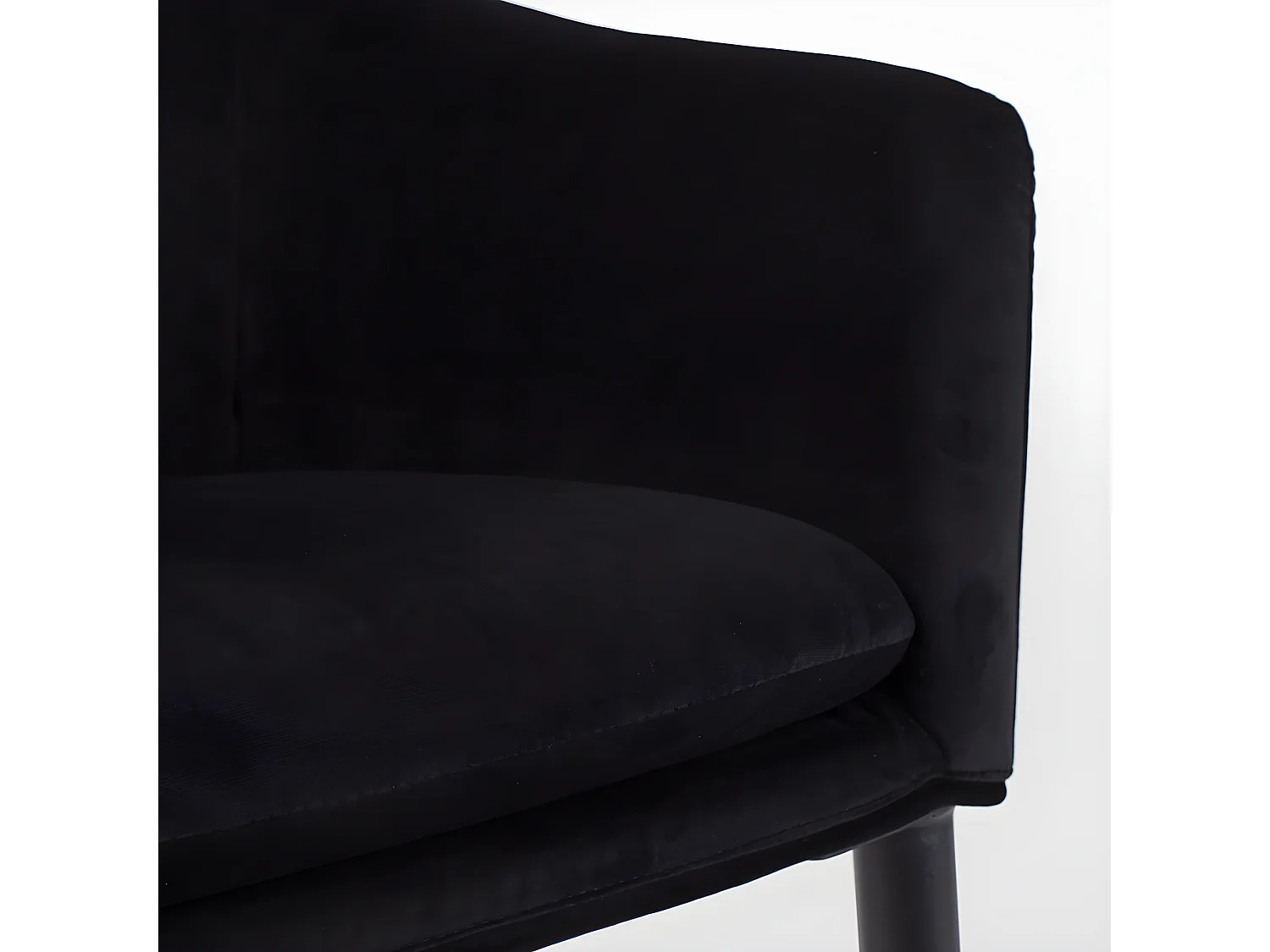 Catelyn - Fauteuil de table design en velours - Noir