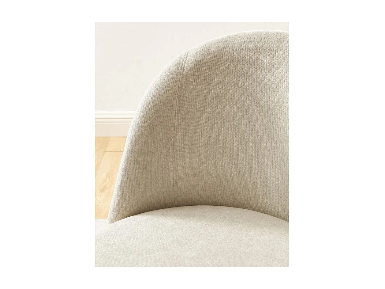 Lot de 2 chaises BROOKLYN tissu beige pieds en métal noir