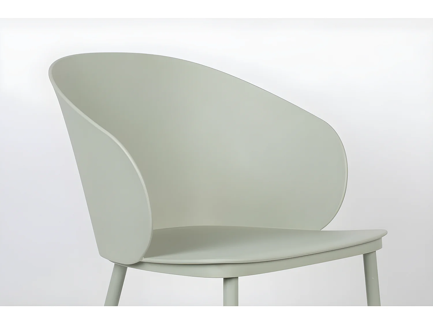 Gigi - Lot de 2 chaises en résine et métal - Vert d'eau