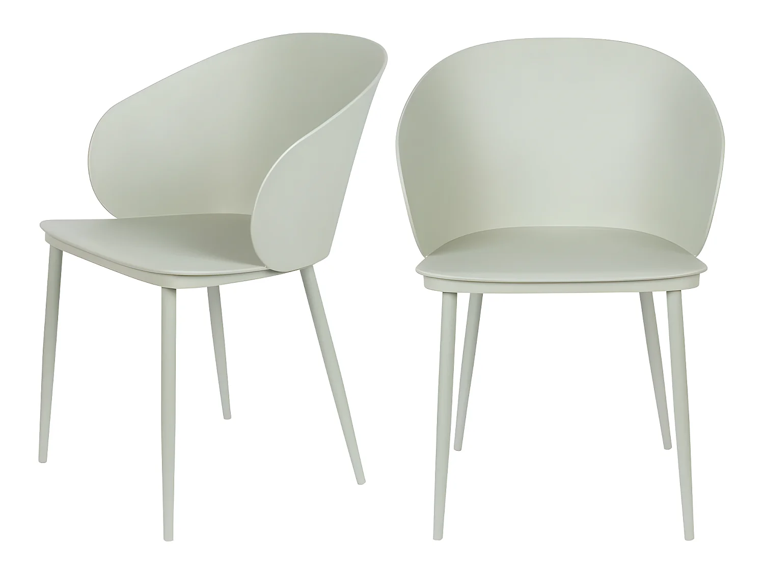 Gigi - Lot de 2 chaises en résine et métal - Vert d'eau