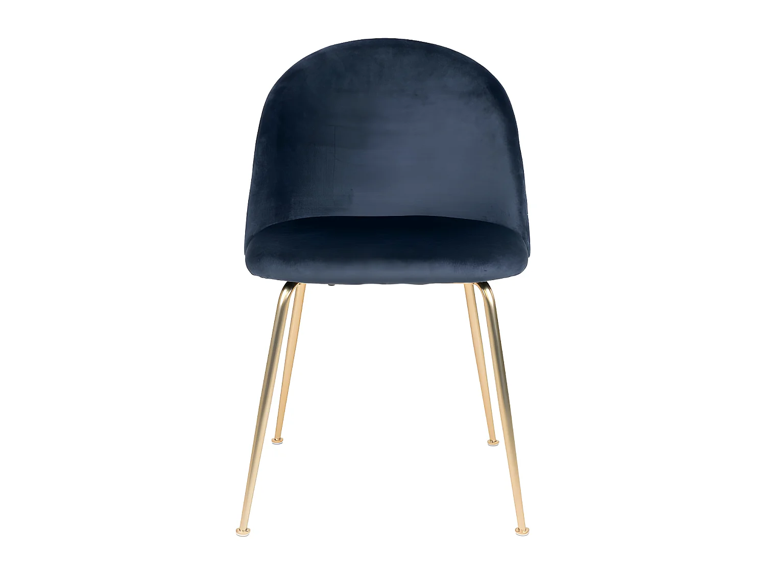 Geneve - Lot de 2 chaises en velours et pieds dorés - Bleu marine