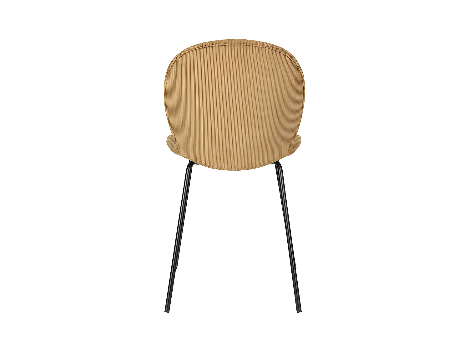 Bonnet - Lot de 2 chaises en velours côtelé et métal - Ocre