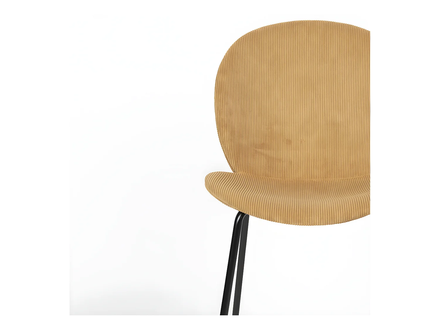 Bonnet - Lot de 2 chaises en velours côtelé et métal - Ocre