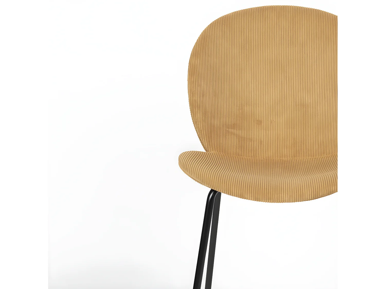 Bonnet - Lot de 2 chaises en velours côtelé et métal - Ocre