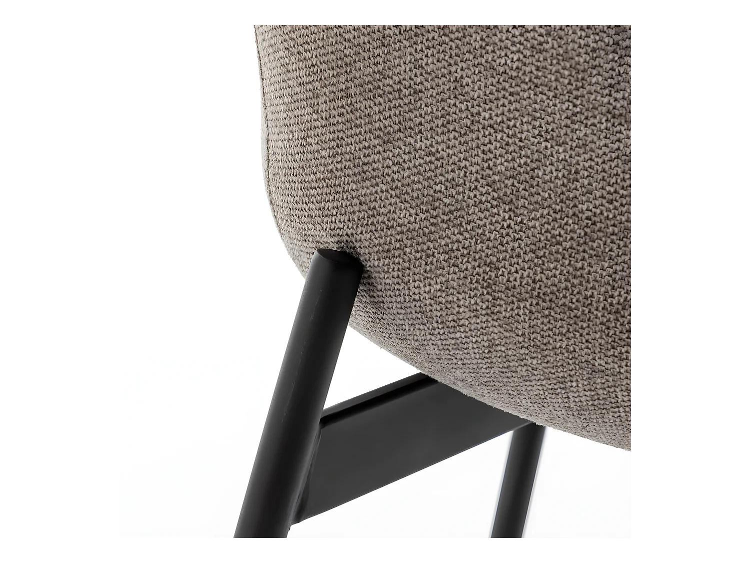 Haas - Lot de 2 fauteuils de table en tissu et métal - Taupe