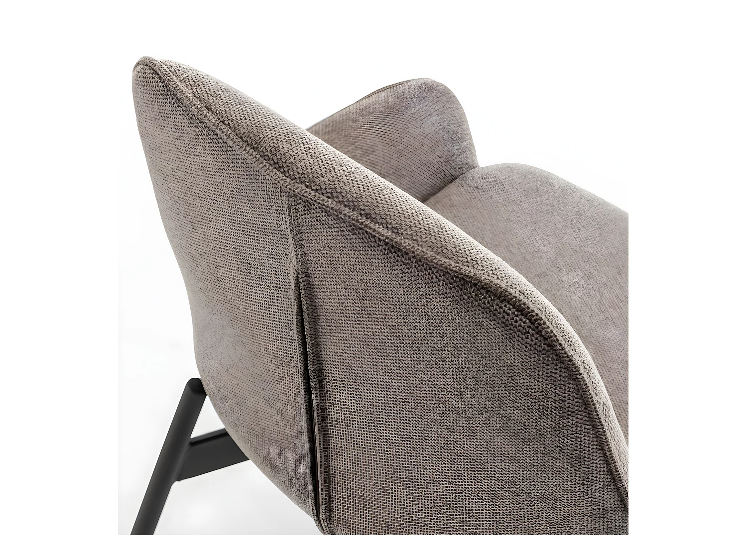 Haas - Lot de 2 fauteuils de table en tissu et métal - Taupe