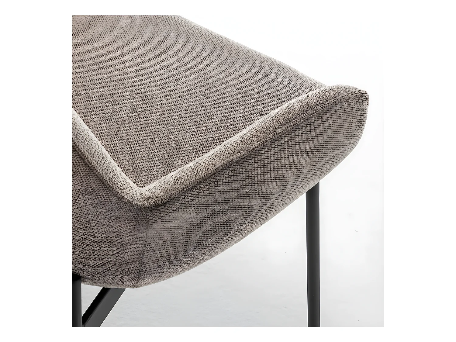 Haas - Lot de 2 fauteuils de table en tissu et métal - Taupe