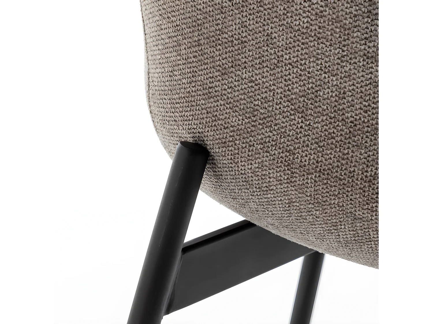 Haas - Lot de 2 fauteuils de table en tissu et métal - Taupe