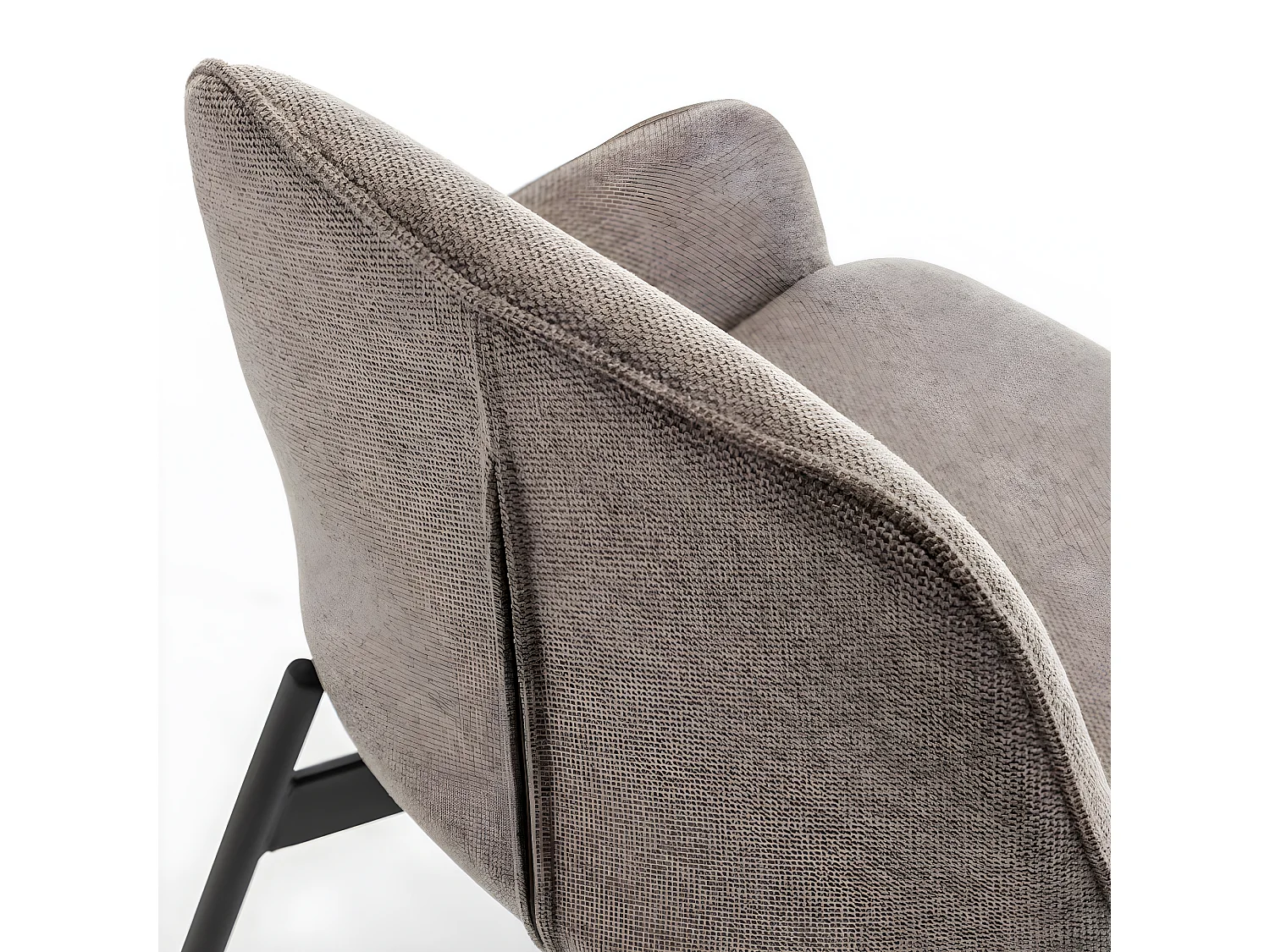 Haas - Lot de 2 fauteuils de table en tissu et métal - Taupe