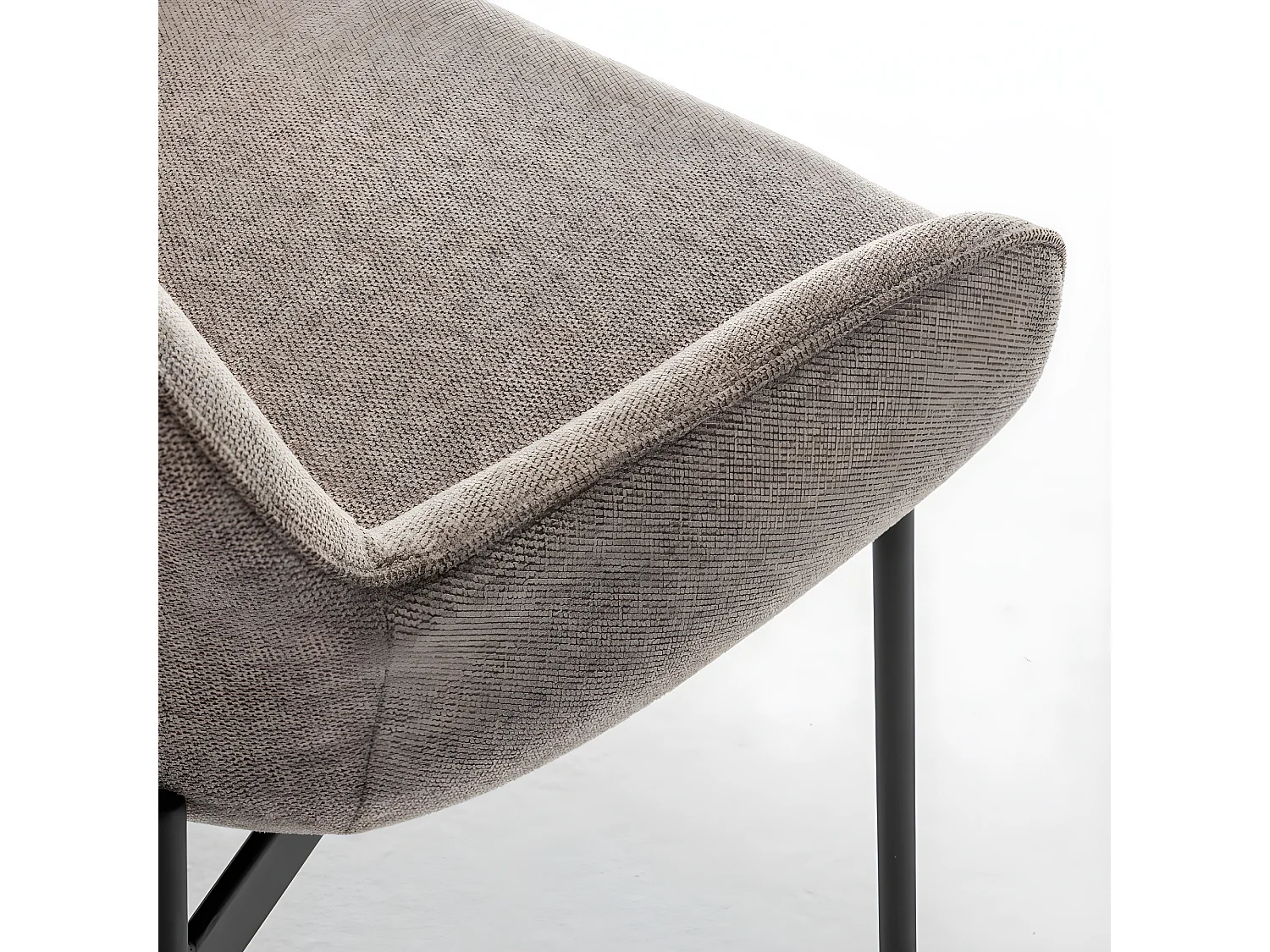 Haas - Lot de 2 fauteuils de table en tissu et métal - Taupe