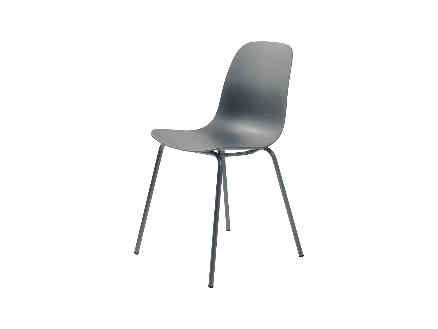 Hel - Lot de 4 chaises en plastique et métal - Gris