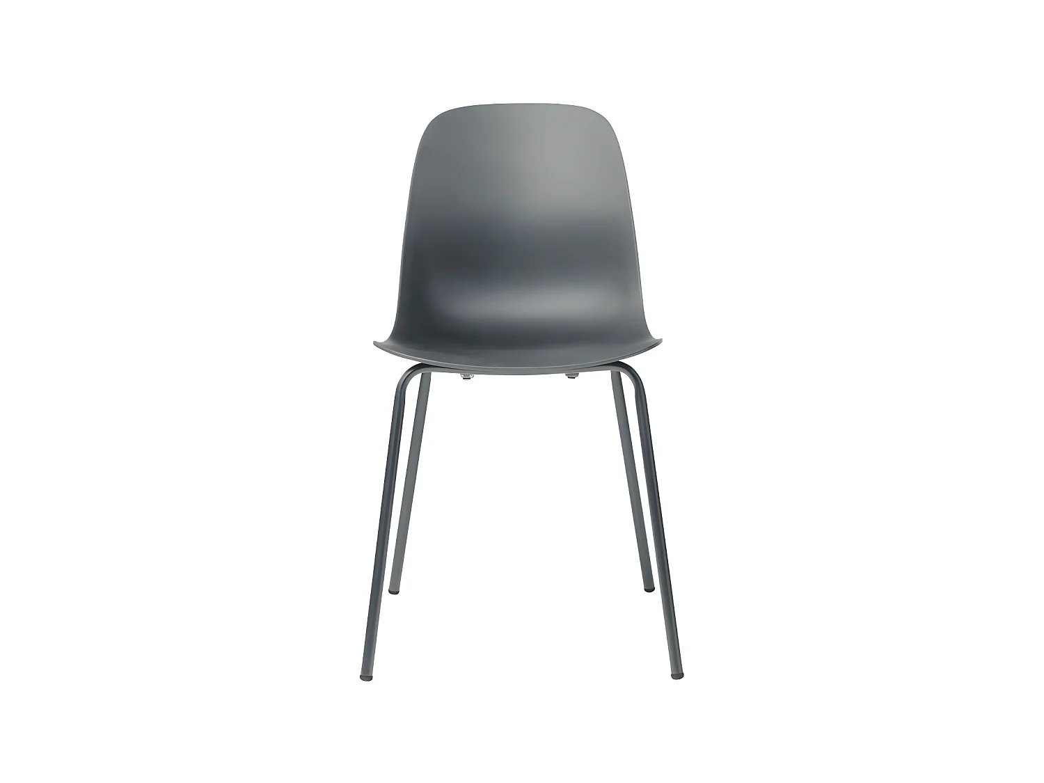 Hel - Lot de 4 chaises en plastique et métal - Gris