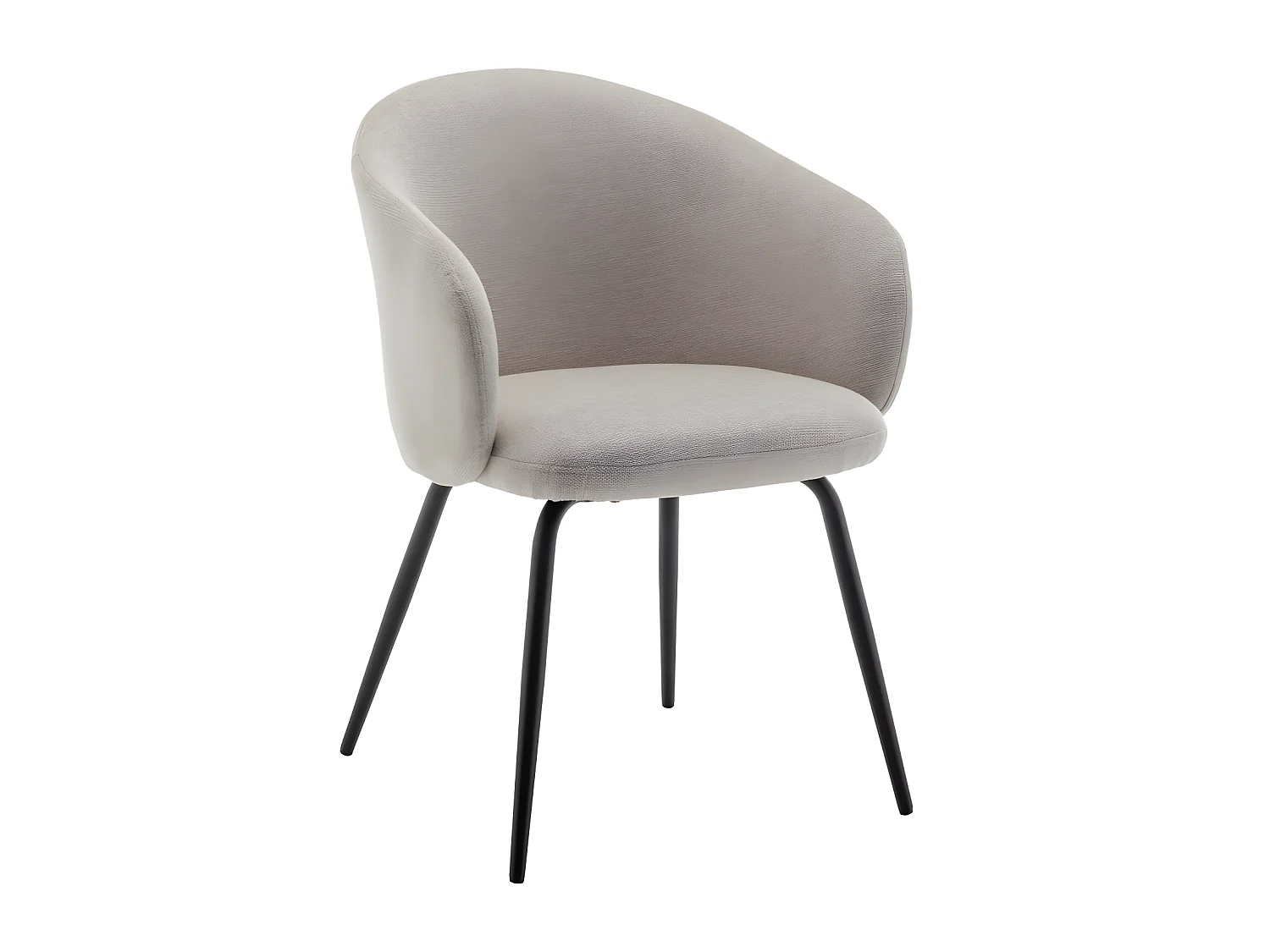 Calabra - Lot de 2 fauteuils de table en tissu et métal - Beige