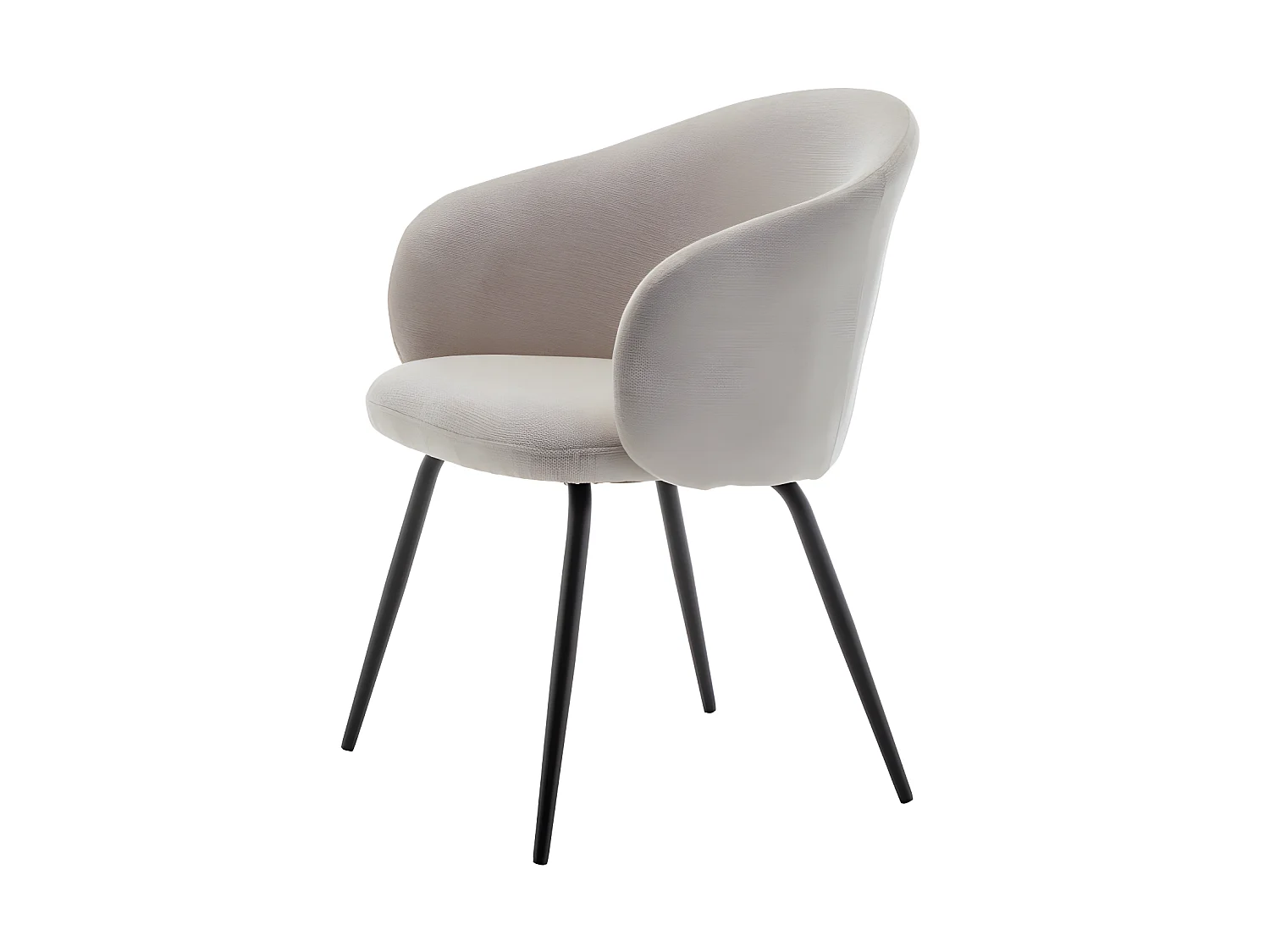 Calabra - Lot de 2 fauteuils de table en tissu et métal - Beige