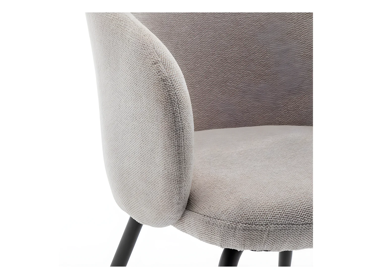 Calabra - Lot de 2 fauteuils de table en tissu et métal - Beige